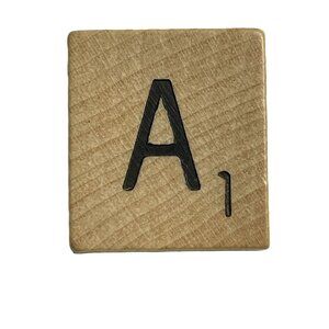 Scrabble Game Piece Letter A Replacement Wood Tile Genuine Standard Edition mq